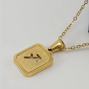 Stainless Steel Zodiac Sagittarius Necklace 18k Gold Plated